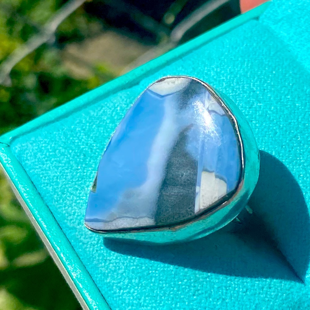 Gorgeous Hawaiian Opal & Sterling Silver Handcrafted Ring Size 7